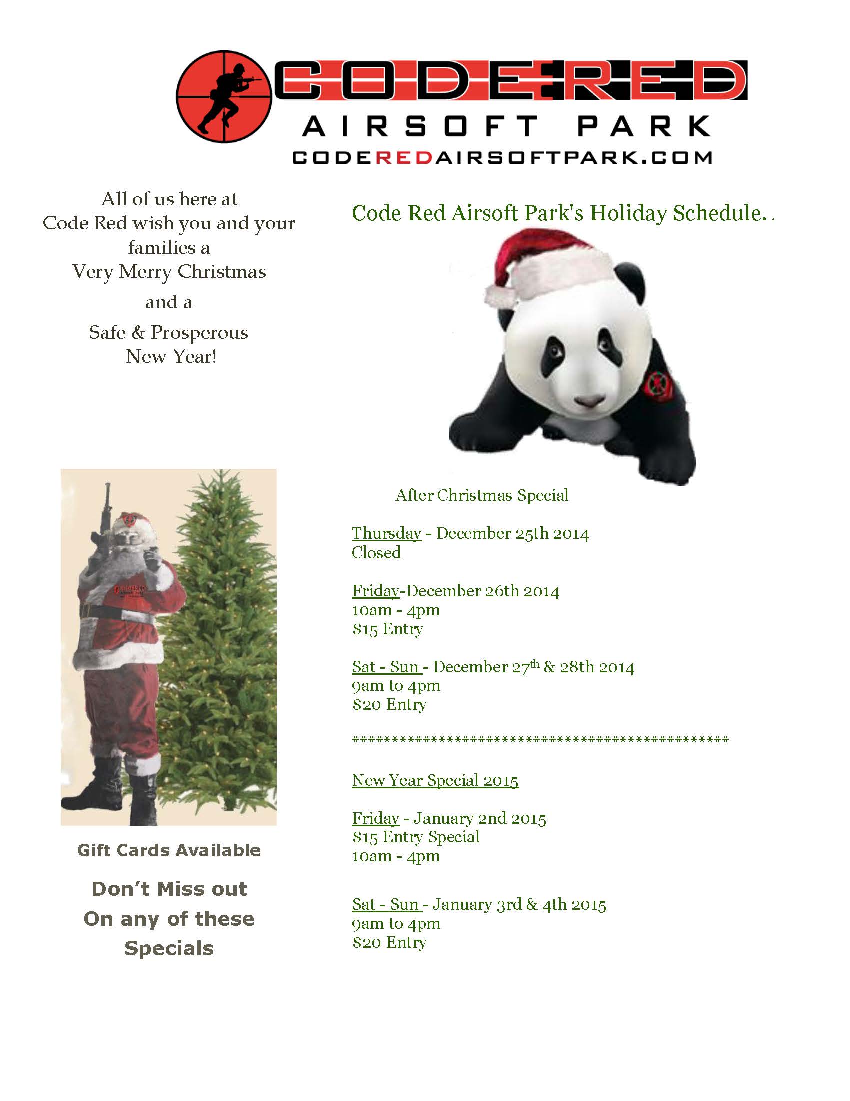 Code Red Airsoft Park Special Events